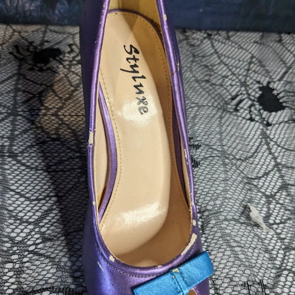 Rare Vintage Styluxe Purple Pin-up Heels - Picture 3 of 5